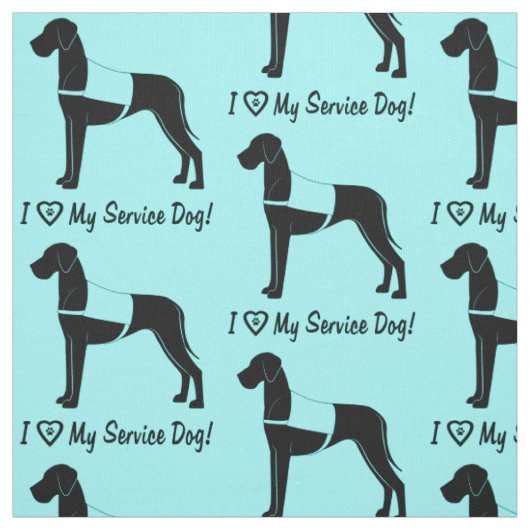 Ik hou van mijn geweldige dane Service Dog! Stof (Swatch)