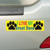 Ik hou van mijn geweldige deen Bumpersticker (Op auto)
