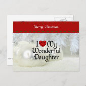 Ik hou van mijn geweldige dochter, kerstontwerp feestdagenkaart (Voorkant / Achterkant)