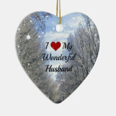 Ik hou van mijn geweldige echtgenoot - Snowy Winte Keramisch Ornament (Rechts)