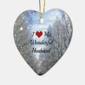 Ik hou van mijn geweldige echtgenoot - Snowy Winte Keramisch Ornament (Links)
