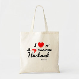 "Ik hou van mijn geweldige echtgenoot" Valentijnsd Tote Bag