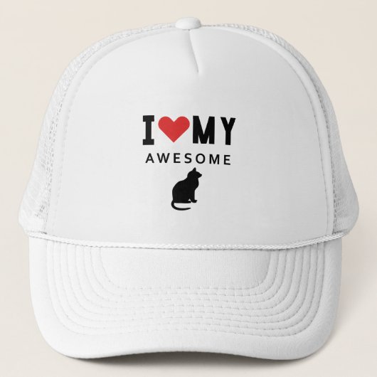 Ik hou van mijn geweldige kattenhond trucker pet (Voorkant)