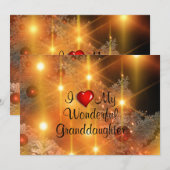 Ik hou van mijn geweldige kleindochter feestdagenkaart (Voorkant / Achterkant)