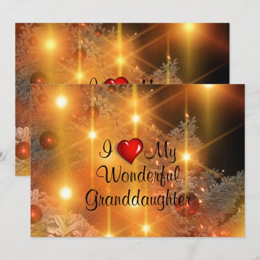 Ik hou van mijn geweldige kleindochter feestdagenkaart (Voorkant / Achterkant)