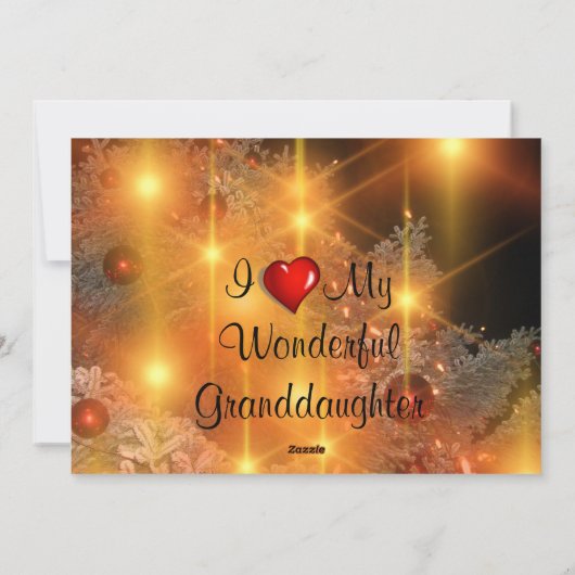 Ik hou van mijn geweldige kleindochter feestdagenkaart (Achterkant)