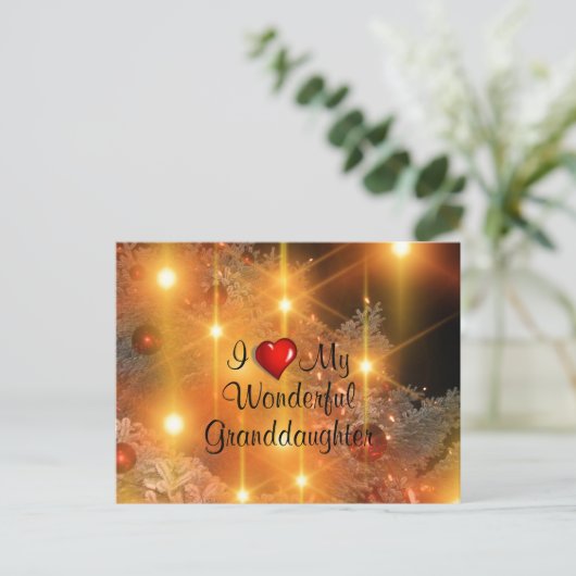 Ik hou van mijn geweldige kleindochter feestdagenkaart (Staand voorkant)