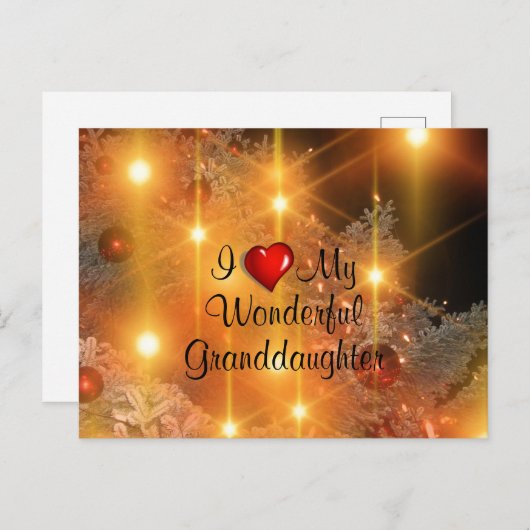 Ik hou van mijn geweldige kleindochter feestdagenkaart (Voorkant / Achterkant)