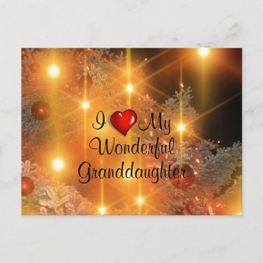 Ik hou van mijn geweldige kleindochter feestdagenkaart (Voorkant)