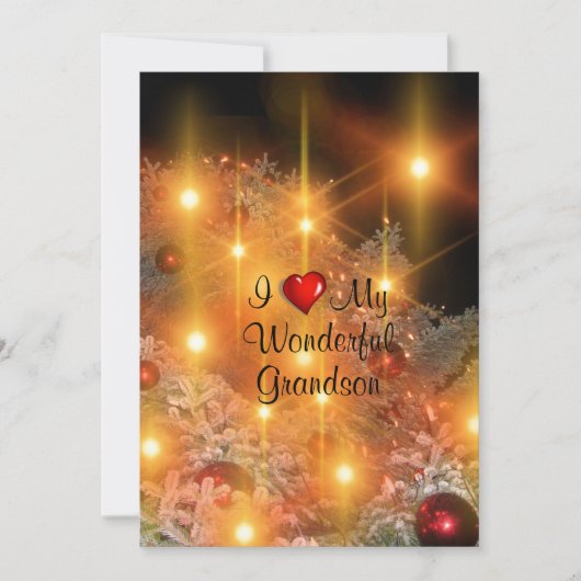Ik hou van mijn geweldige kleinzoon feestdagenkaart (Voorkant)