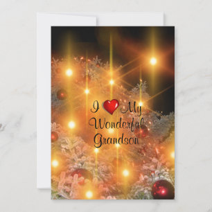 Ik hou van mijn geweldige kleinzoon feestdagenkaart