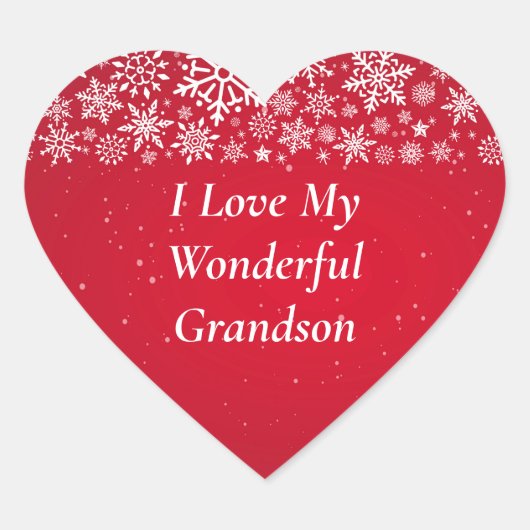 Ik hou van mijn geweldige kleinzoon hart sticker (Voorkant)