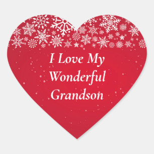 Ik hou van mijn geweldige kleinzoon hart sticker