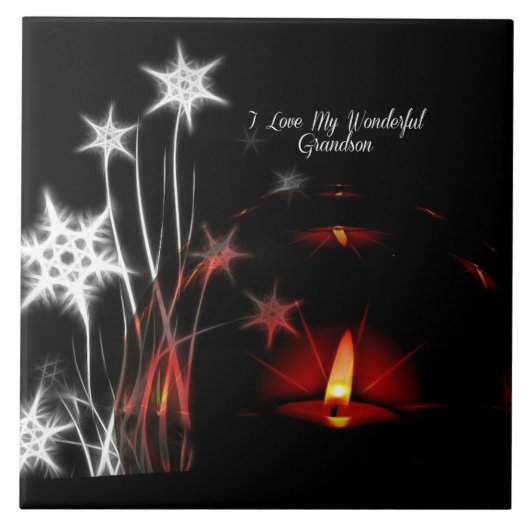 "Ik hou van mijn geweldige kleinzoon"  Tegeltje (Voorkant)