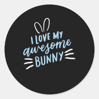 Ik hou van mijn Geweldige konijn | Konijnenliefheb Ronde Sticker