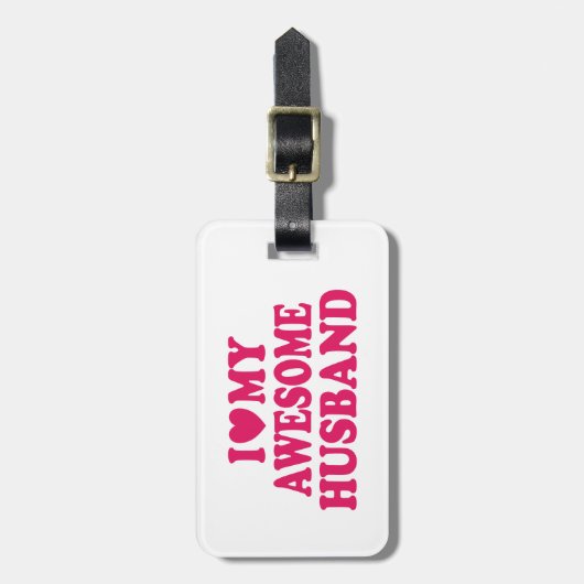 Ik hou van mijn Geweldige man Bagagelabel (Voorkant verticaal)