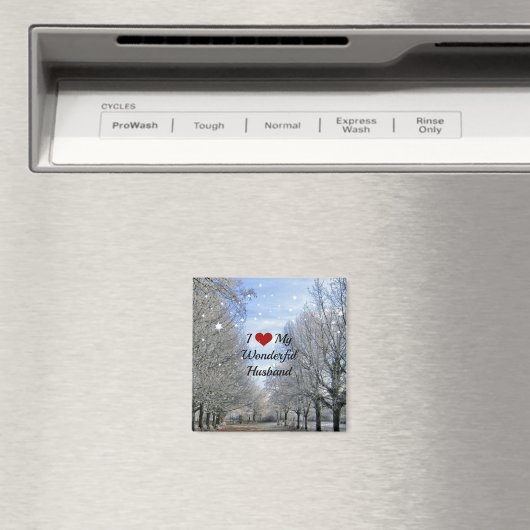 Ik hou van mijn geweldige man - Besneeuwde winterd Magneet (Insitu (Vaatwasser))