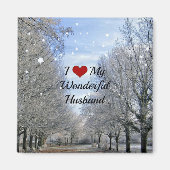 Ik hou van mijn geweldige man - Besneeuwde winterd Magneet (Voorkant)