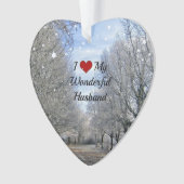 Ik hou van mijn geweldige man - Besneeuwde winterd Ornament (voorkant)