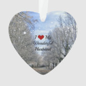Ik hou van mijn geweldige man - Besneeuwde winterd Ornament (achterkant)