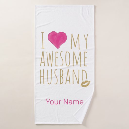 Ik hou van mijn Geweldige man bruiloft Jubileum Badhanddoek (Badhanddoek)