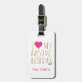 Ik hou van mijn Geweldige man bruiloft Jubileum Bagagelabel (Voorkant verticaal)