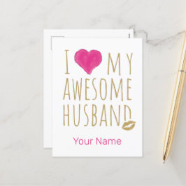 Ik hou van mijn Geweldige man bruiloft Jubileum Feestdagenkaart