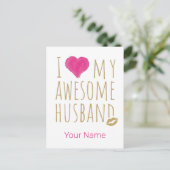Ik hou van mijn Geweldige man bruiloft Jubileum Feestdagenkaart (Staand voorkant)