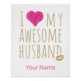 Ik hou van mijn Geweldige man bruiloft Jubileum Perfect Poster