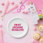 Ik hou van mijn Geweldige man Papieren Bordje (Feest)