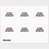 Ik hou van mijn geweldige man ronde sticker (Vel)