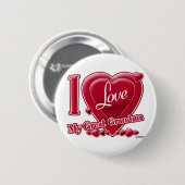 Ik hou van mijn geweldige oma rood - hart ronde button 5,7 cm (Voorkant /achterkant)