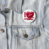 Ik hou van mijn geweldige oma rood - hart ronde button 5,7 cm (In situ)