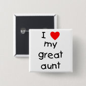 Ik hou van mijn geweldige tante vierkante button 5,1 cm (Voorkant /achterkant)