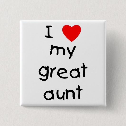 Ik hou van mijn geweldige tante vierkante button 5,1 cm (Voorkant)