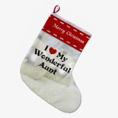 Ik hou van mijn geweldige tante, witte kerst grote kerstsok (Voorkant (Hangend))