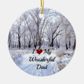 Ik hou van mijn geweldige vader - Besneeuwde winte Keramisch Ornament (Voorkant)