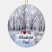 Ik hou van mijn geweldige vader - Besneeuwde winte Keramisch Ornament (Links)