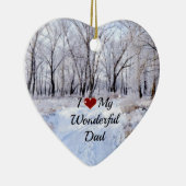 Ik hou van mijn geweldige vader - Sneeuwige winter Keramisch Ornament (Rechts)