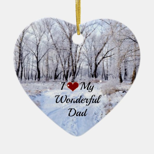 Ik hou van mijn geweldige vader - Sneeuwige winter Keramisch Ornament (Voorkant)