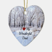 Ik hou van mijn geweldige vader - Sneeuwige winter Keramisch Ornament (Links)