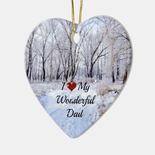 Ik hou van mijn geweldige vader - Sneeuwige winter Keramisch Ornament (Links)