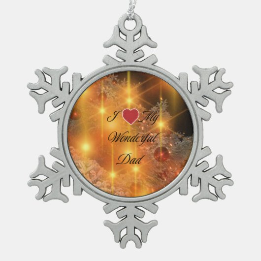 Ik hou van mijn geweldige vader tin sneeuwvlok ornament (Voorkant)