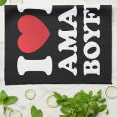 Ik hou van mijn geweldige vriend in mijn hart mijn theedoek (Gevouwen)