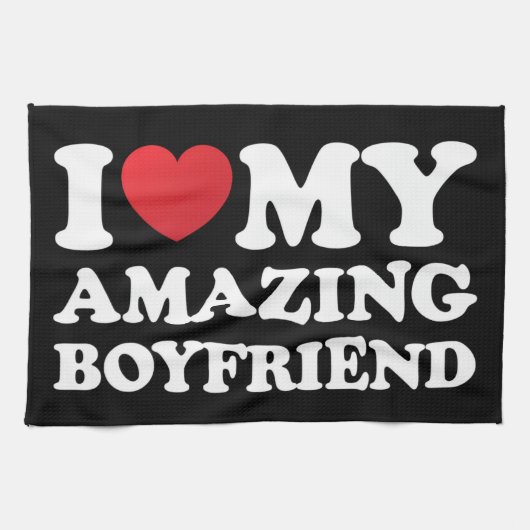 Ik hou van mijn geweldige vriend in mijn hart mijn theedoek (Horizontaal)