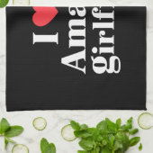 Ik hou van mijn geweldige Vriendin Ik hart mijn he Theedoek (Gevouwen)