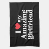 Ik hou van mijn geweldige Vriendin Ik hart mijn he Theedoek (Verticaal)