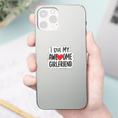 Ik hou van mijn geweldige vriendin sticker (Telefoon)