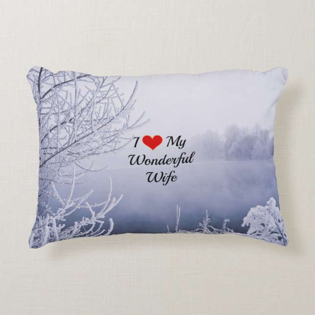 Ik hou van mijn geweldige vrouw decoratief kussen (Voorkant)