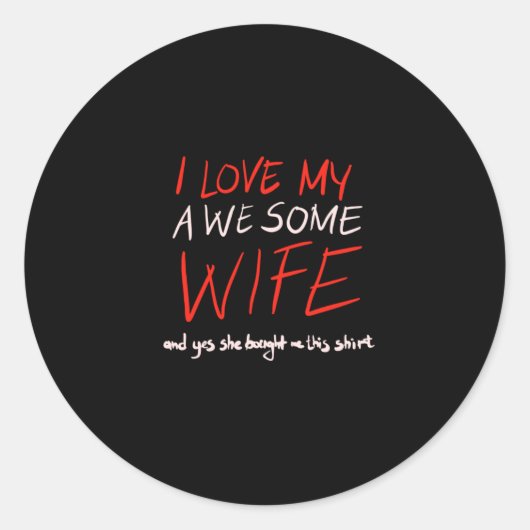 Ik hou van mijn geweldige vrouw ronde sticker (Voorkant)